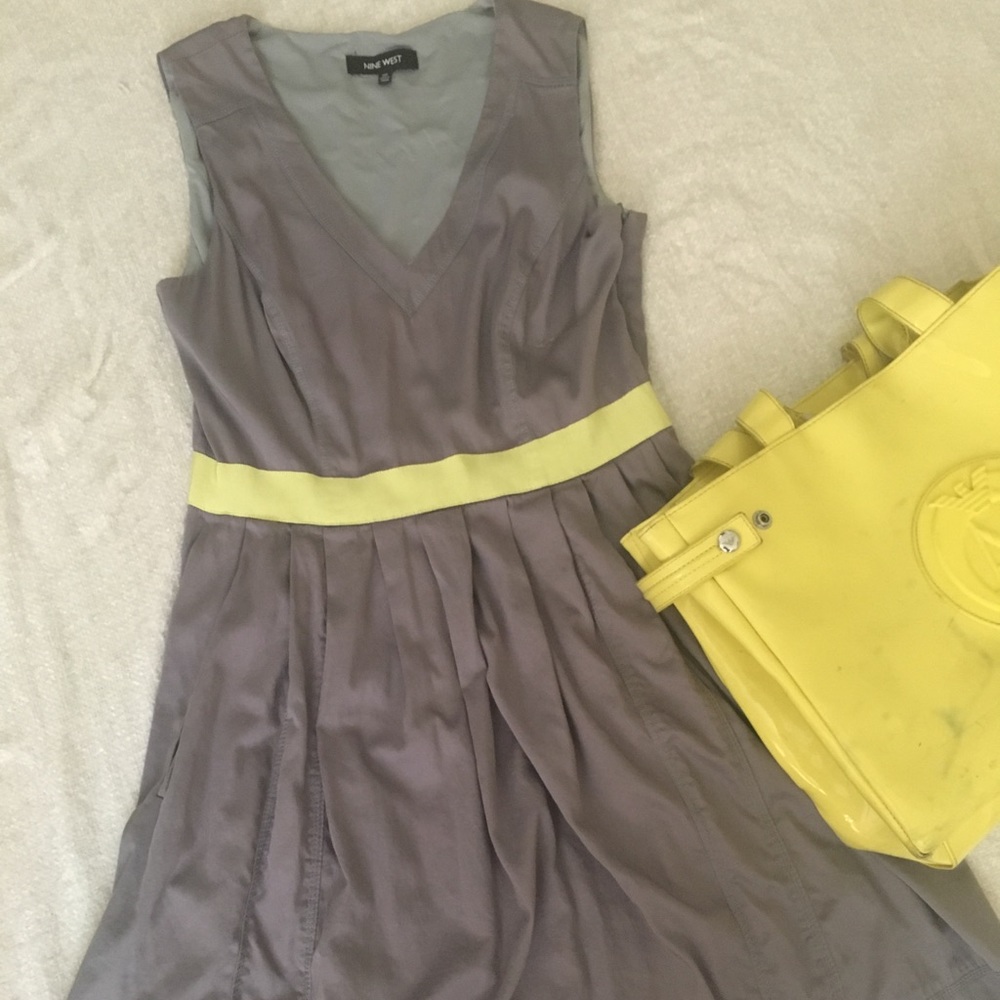 Beautiful grey and yellow Nine West dress! - Picture 2 of 5